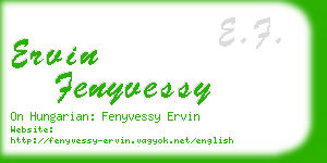 ervin fenyvessy business card